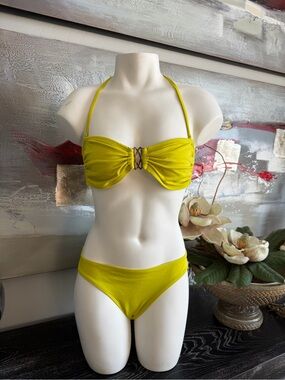 Women’s Lime Yellow Halter Swimsuit